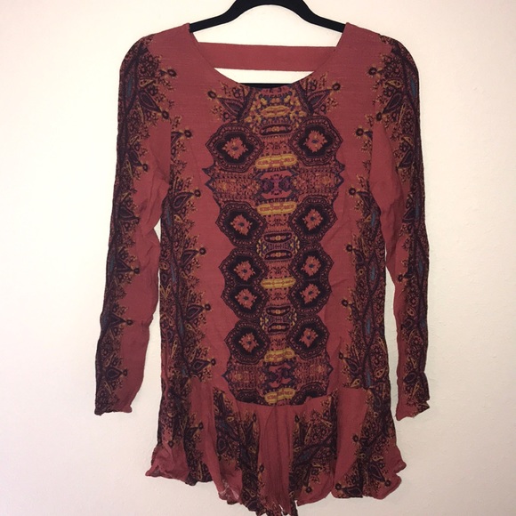 Free People Tops - Long orange free people shirt